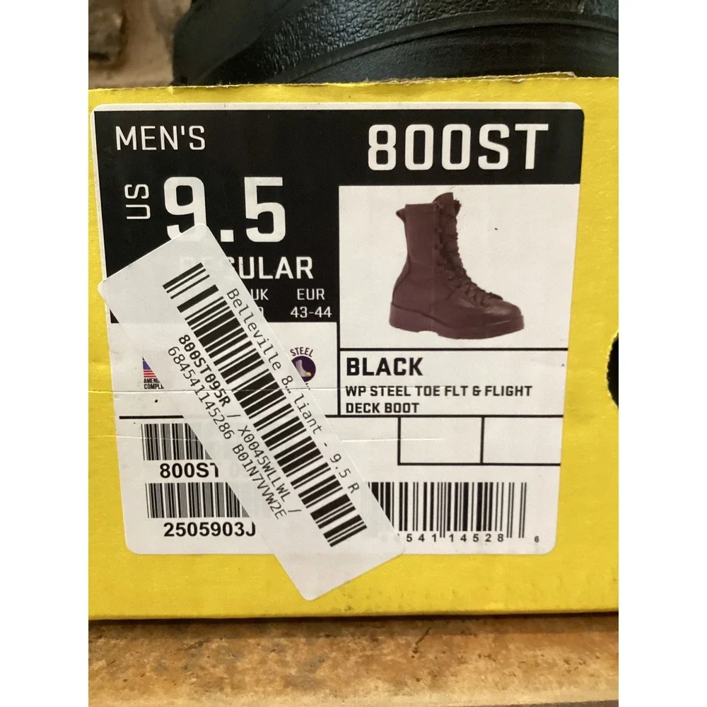 Belleville 800ST Mens Size 9.5 R Black Waterproof Steel Toe FLT Flight Deck Boot